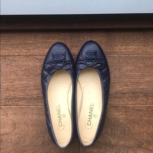 Navy blue, Chanel Ballerinas (ballet flats)